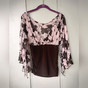 2B Vintage Floral Blouse Shirt